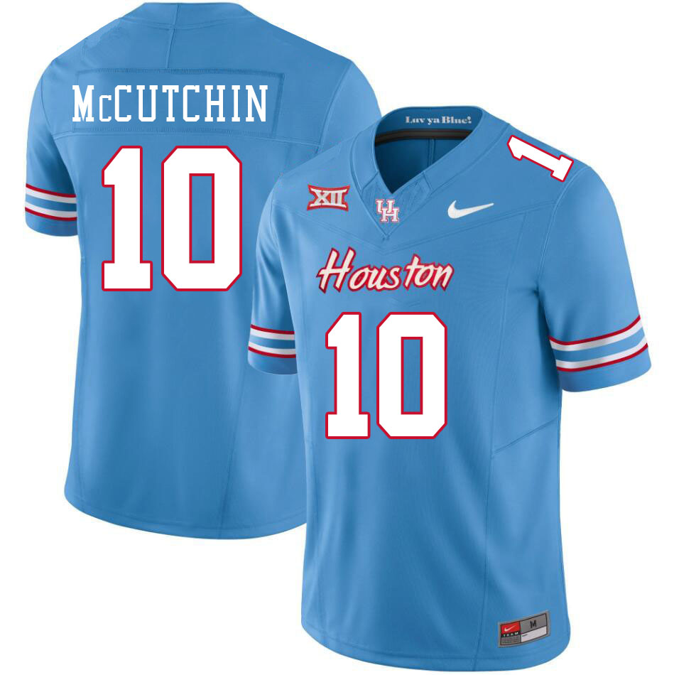 Men #10 Latreveon McCutchin Houston Cougars College Football Jerseys Stitched-Oilers